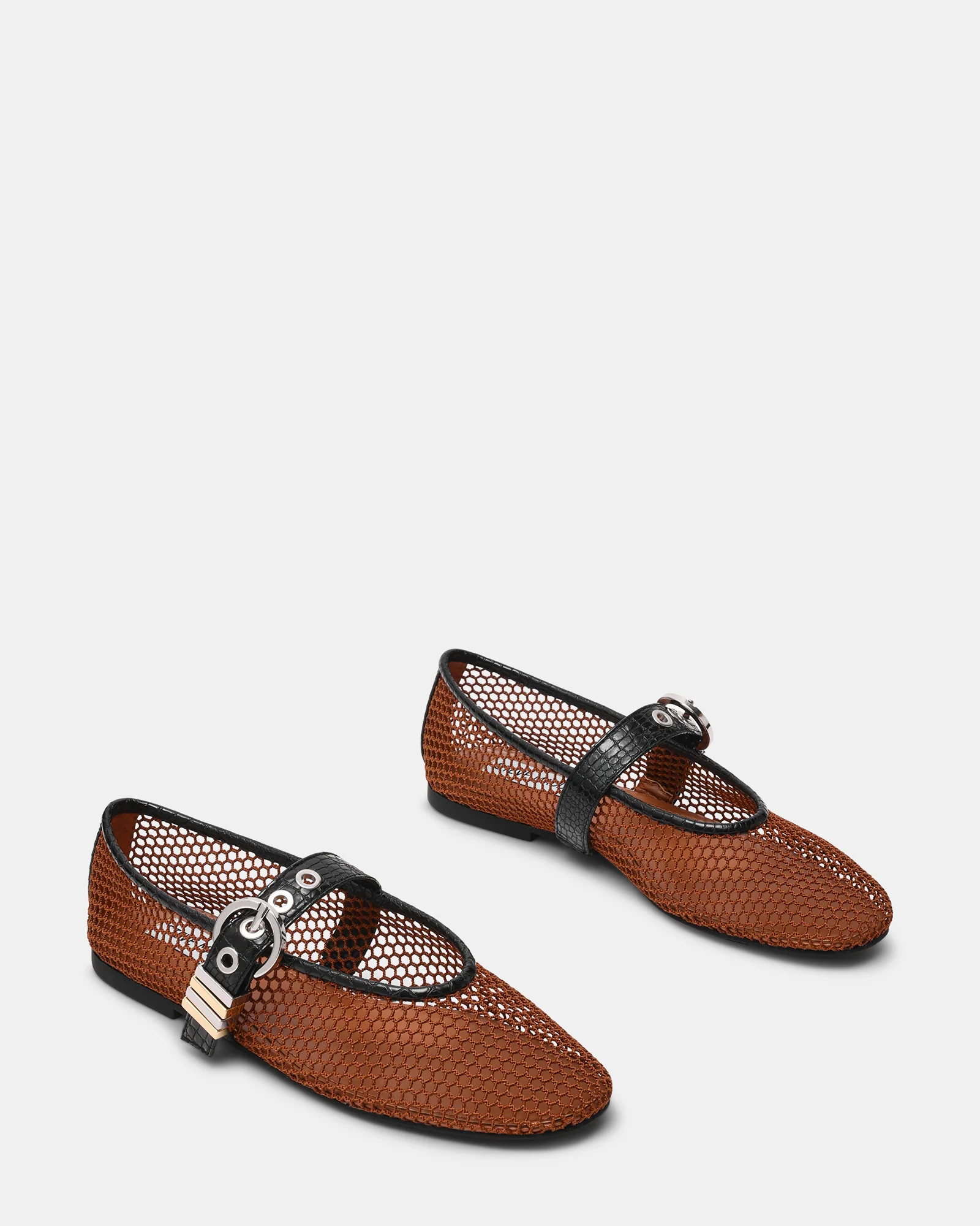 Lucia Mesh Ballerina Cognac Nero - Image 6